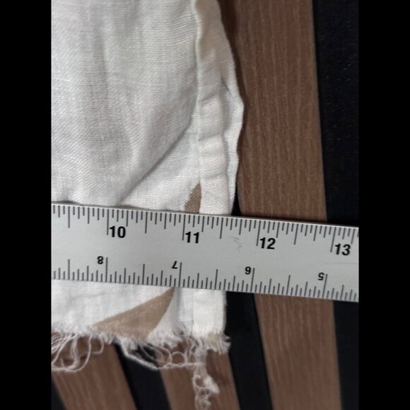 Venti6 Pants Small Womens White Floral Pull On Drawstring Frayed Flowy Relax Fit - Picture 6 of 8